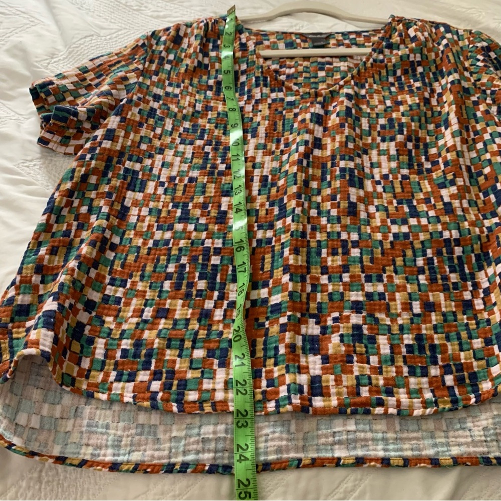 Eddie Bauer printed gauzy cotton top sz L - Picture 4 of 6